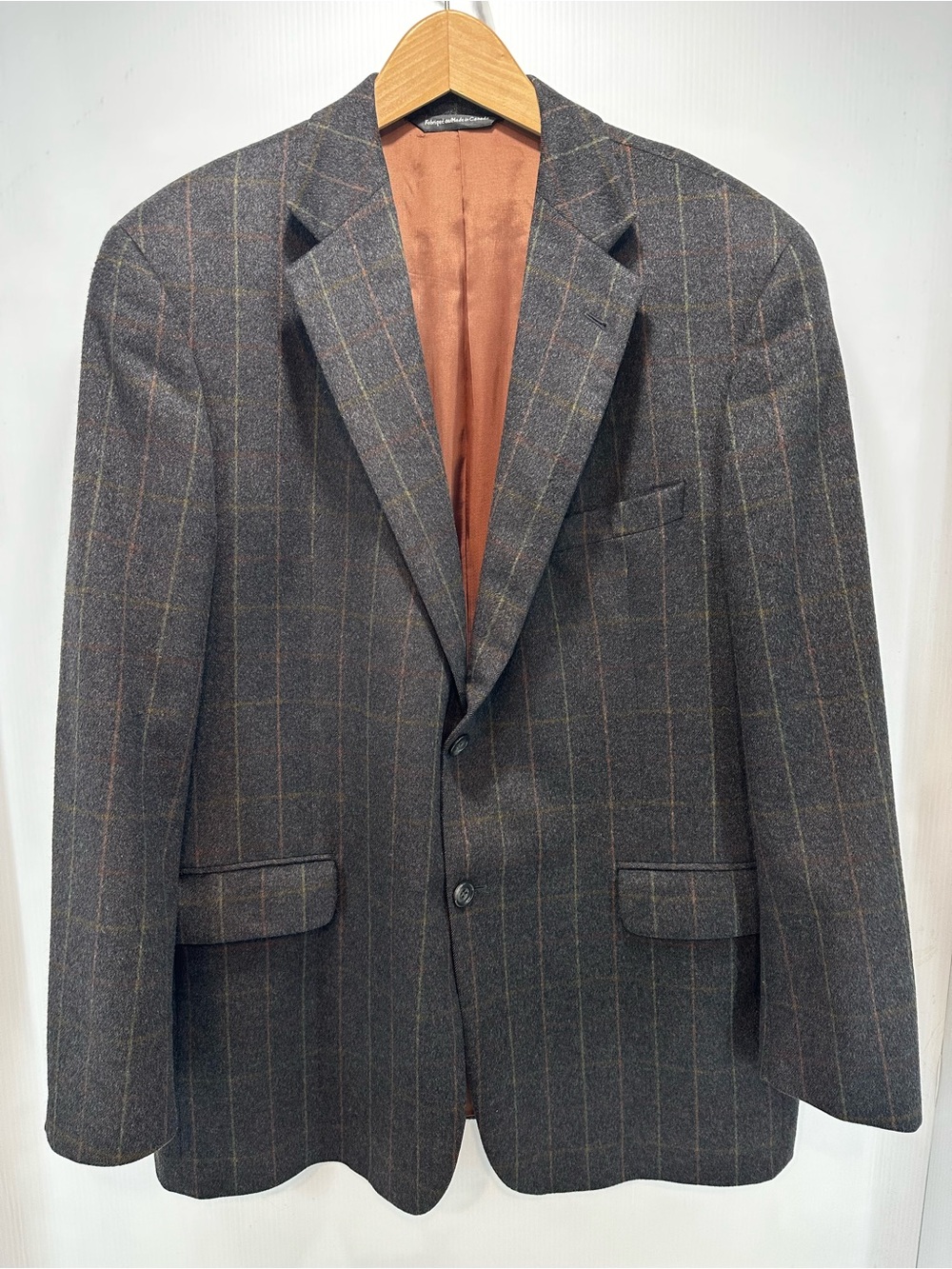 VINTAGE Coppley 100% Pure Cashmere Sport Coat Blazer 44R Union Made Canada 🇨🇦